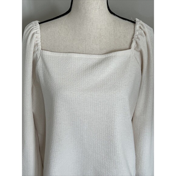 Madewell Ivory Square Neck Blouse Size 1x - Picture 4 of 9